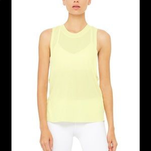 Alo Yoga Heat Wave Tank Yellow/Citrine Small